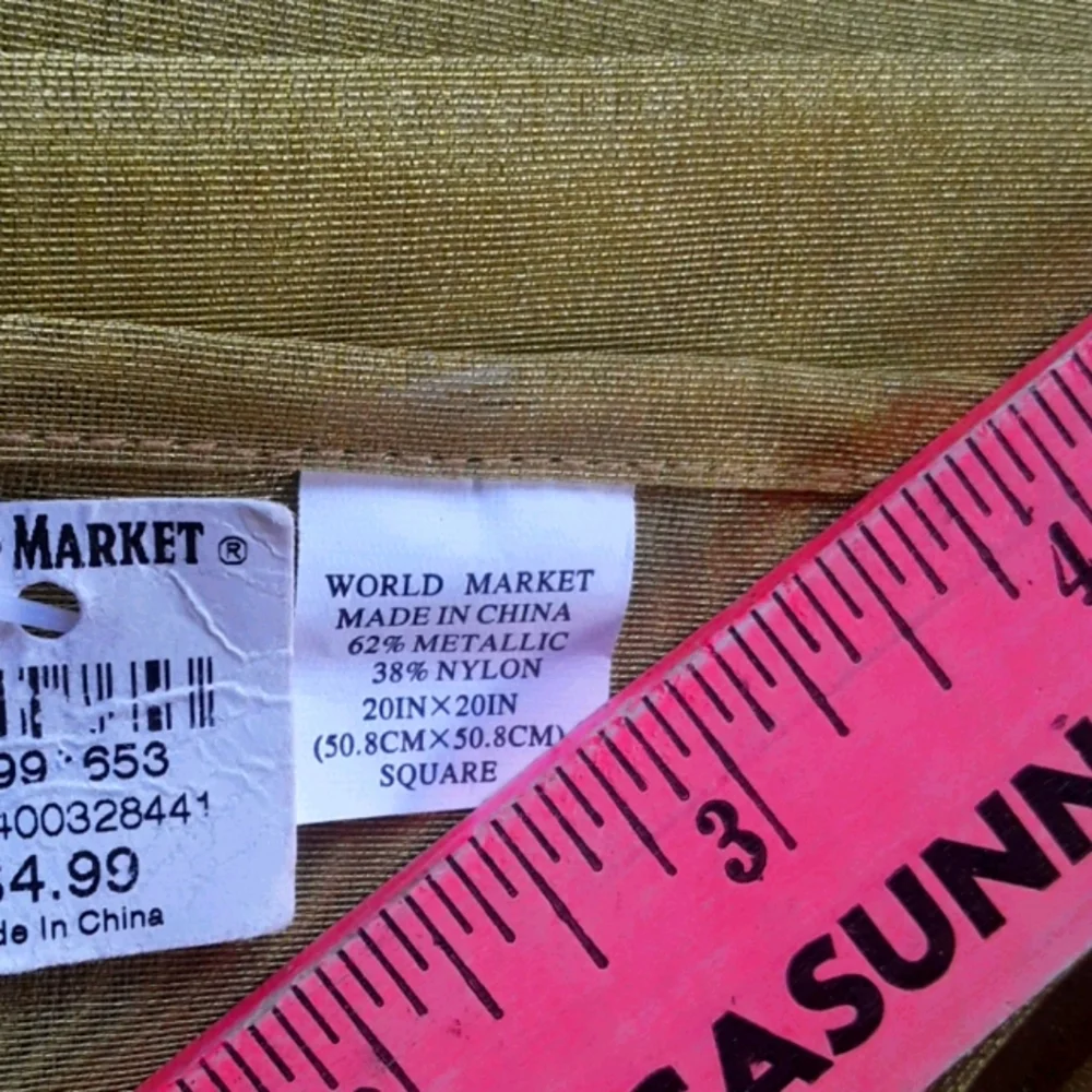 ⚜️ World Market GOLDEN SHEEN Set of 8 Napkin  VNC